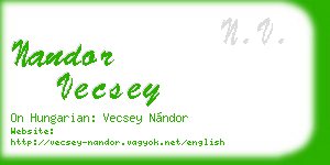 nandor vecsey business card